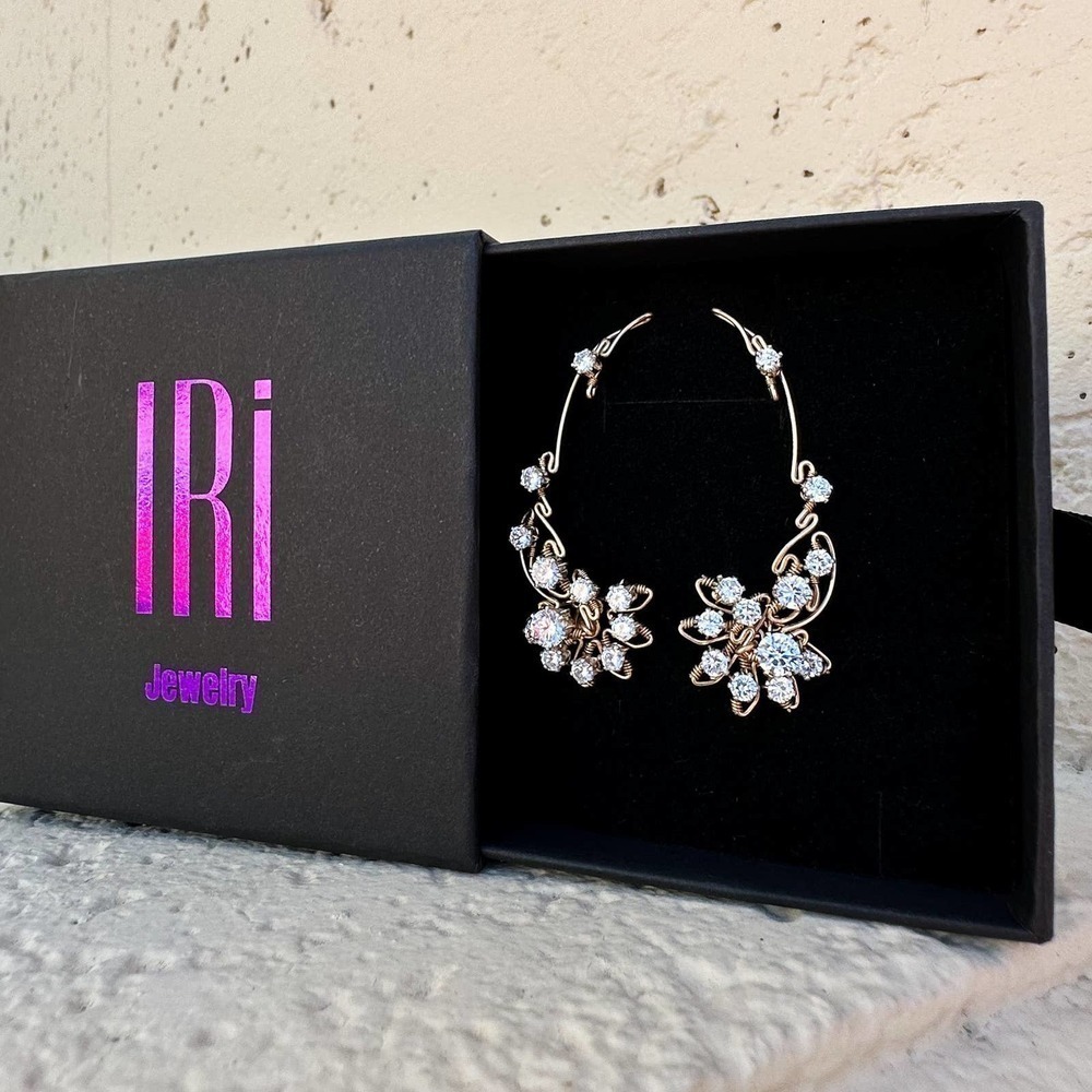 NEW!!! LUNA ear climbers two way  with CZ diamonds - 14K Gold